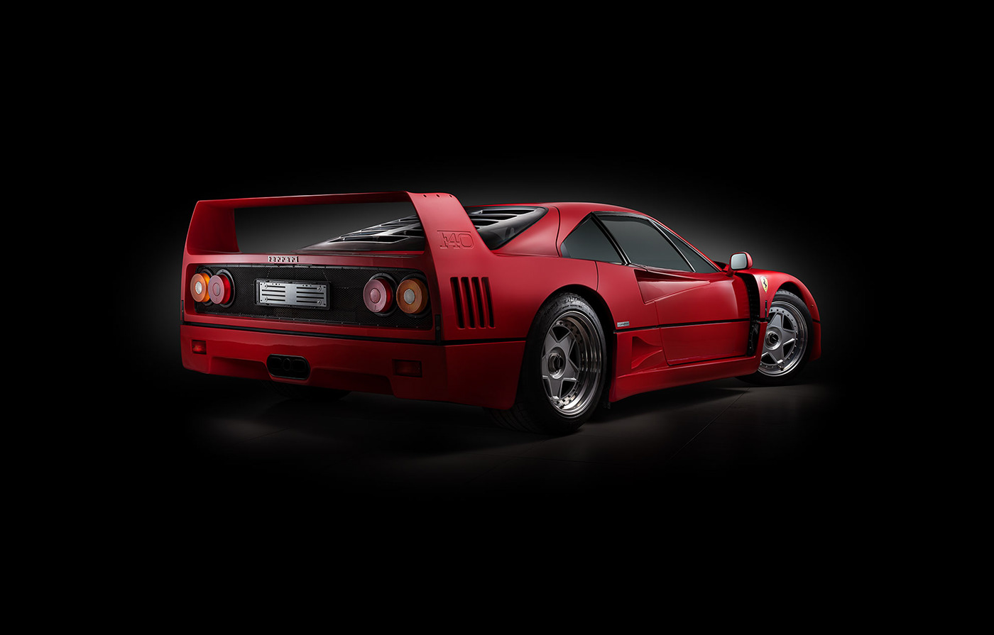 car FERRARI F40 red super cars Car Photographer automotive   ddl technique