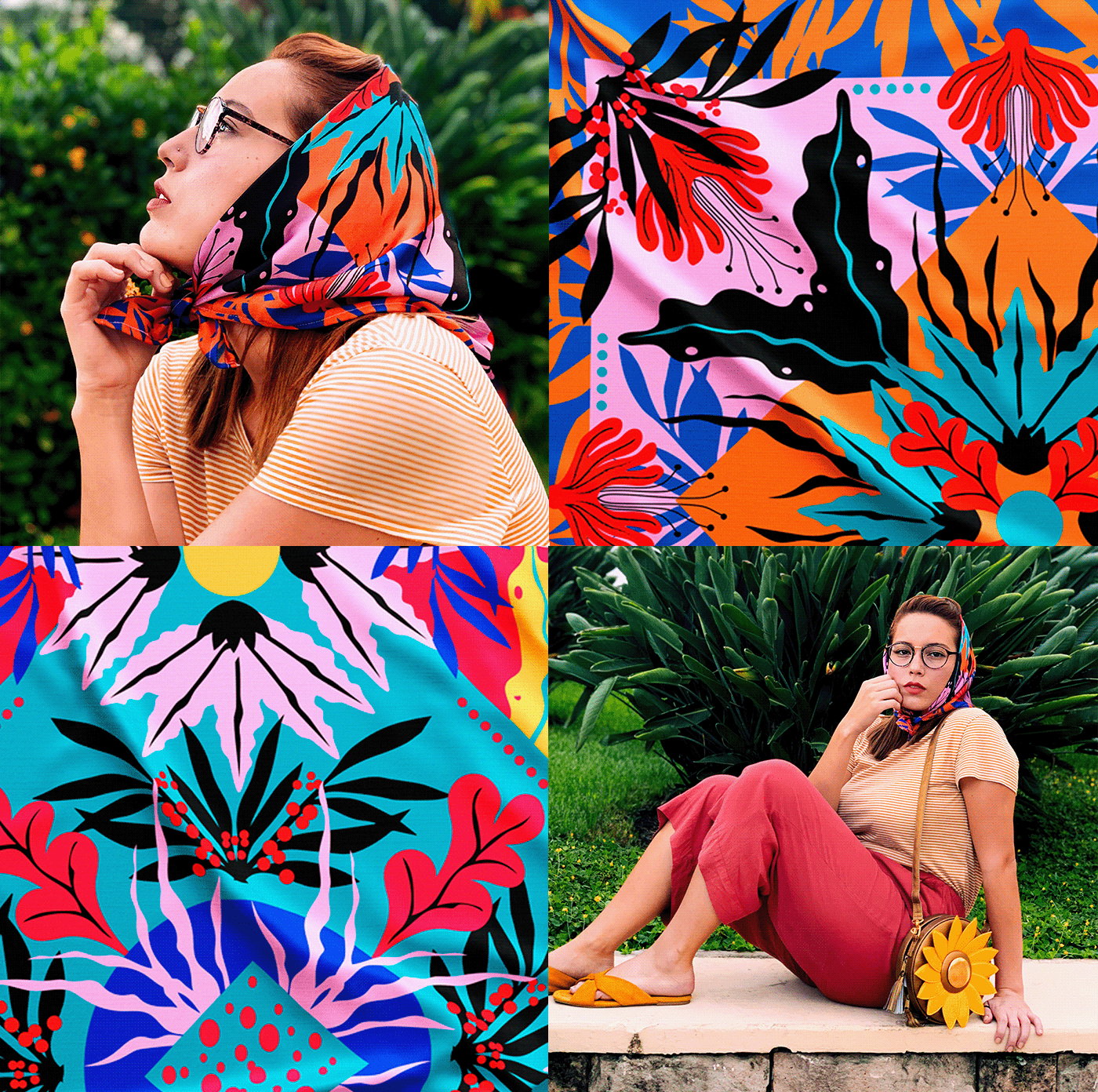 textile design  ILLUSTRATION  pattern Fashion  El Salvador scarves Latin moda patron