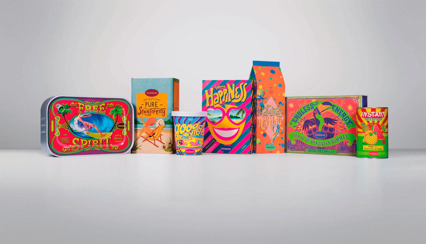 havaianas ILLUSTRATION  digital paint campaign japan japanese summer lettering package Packaging