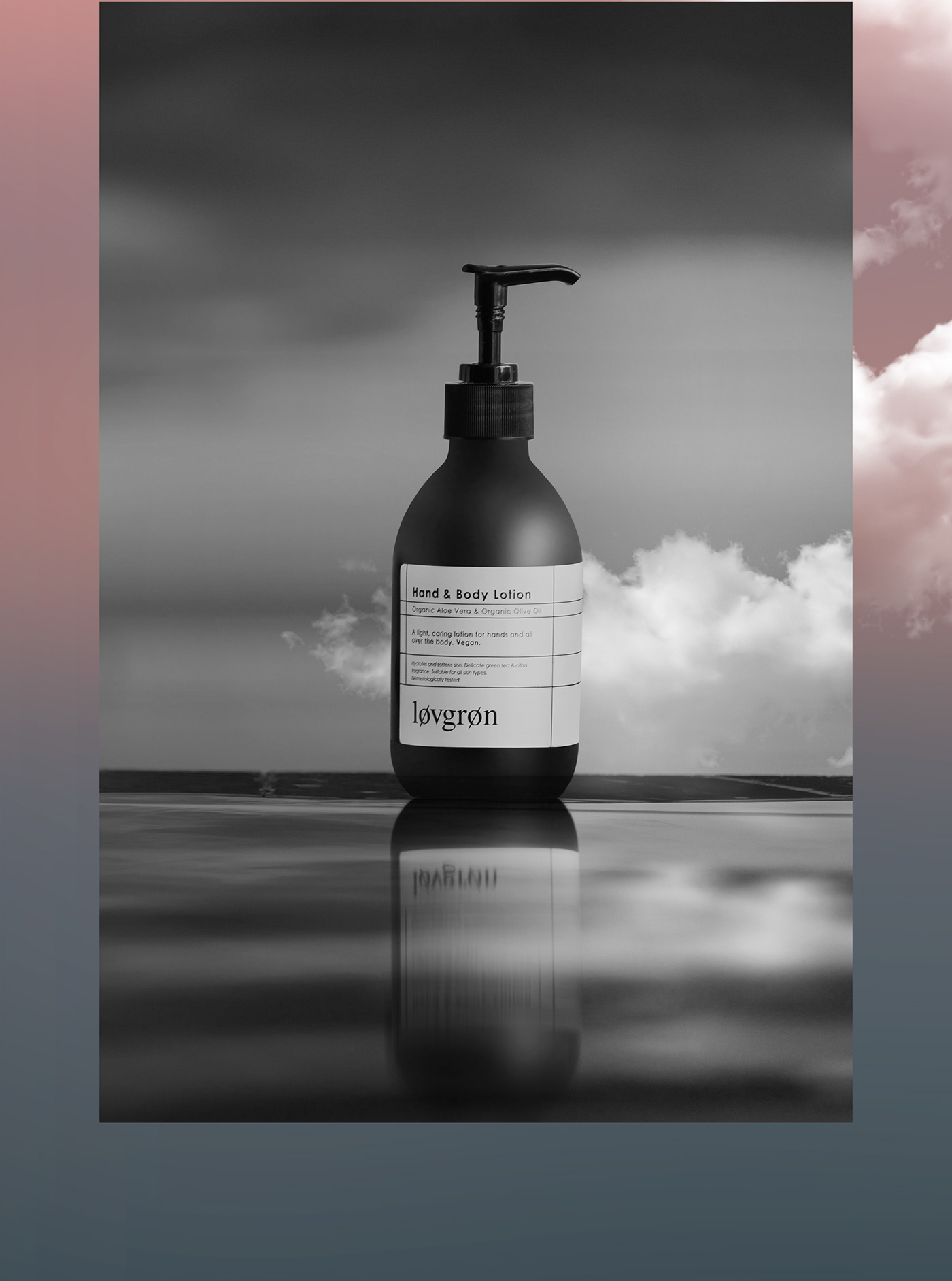 clouds Creative Photography graphic design  lotion Packshot Photo Manipulation  photoshop retouch sunset Advertising 