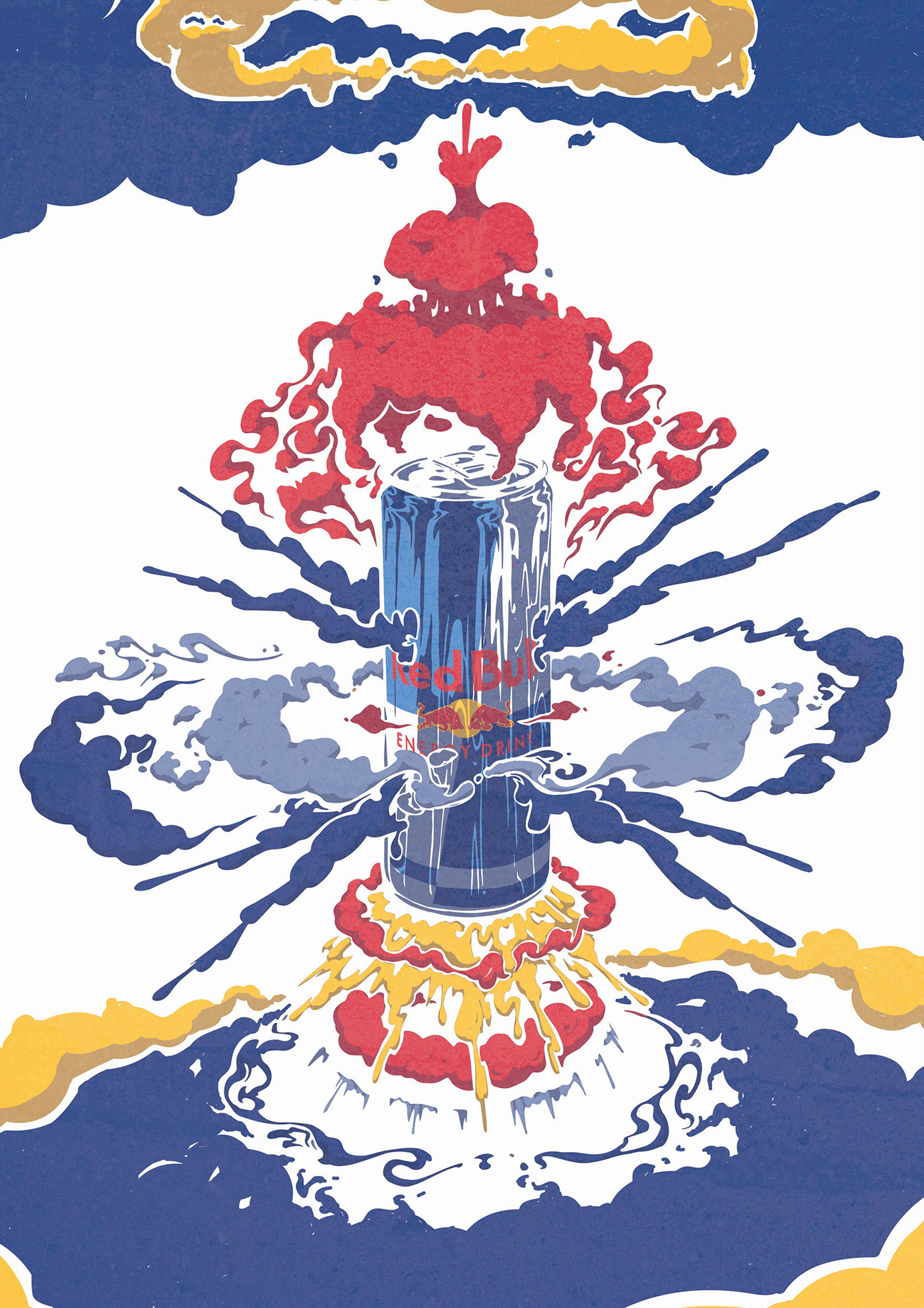 Red Bull ILLUSTRATION  2D explosion