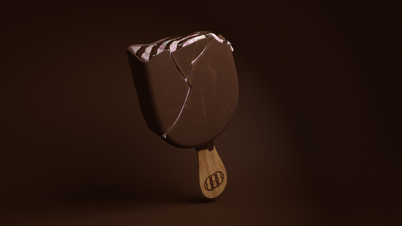 3D CGI cream Food  ice ice cream popsicle Render visualization vray