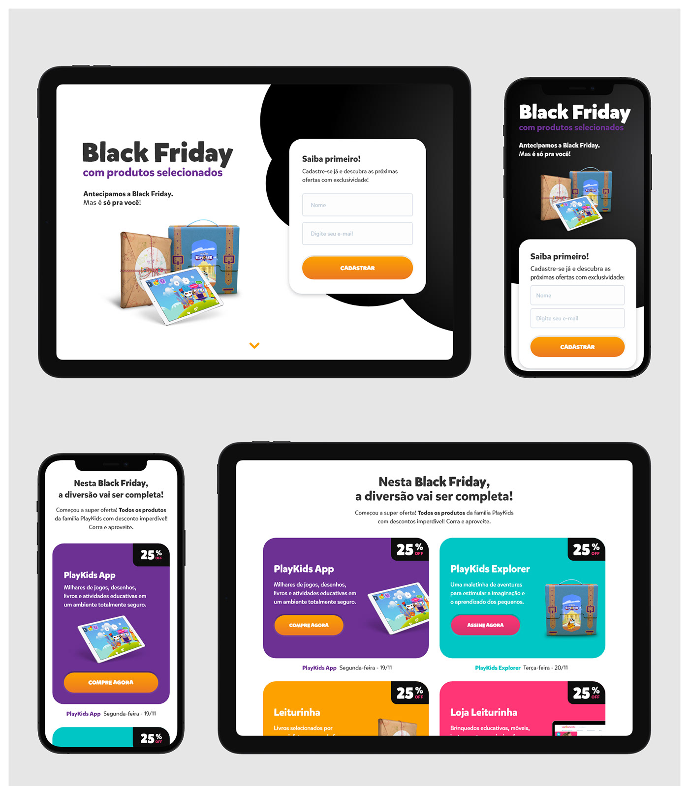 Black Friday kids landing page sales ui design