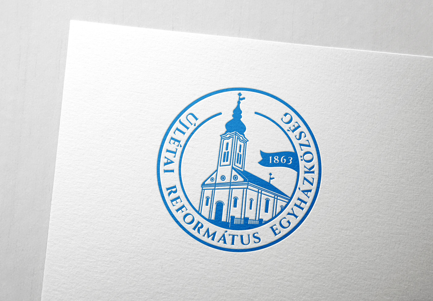 blue church circle logo logodesign