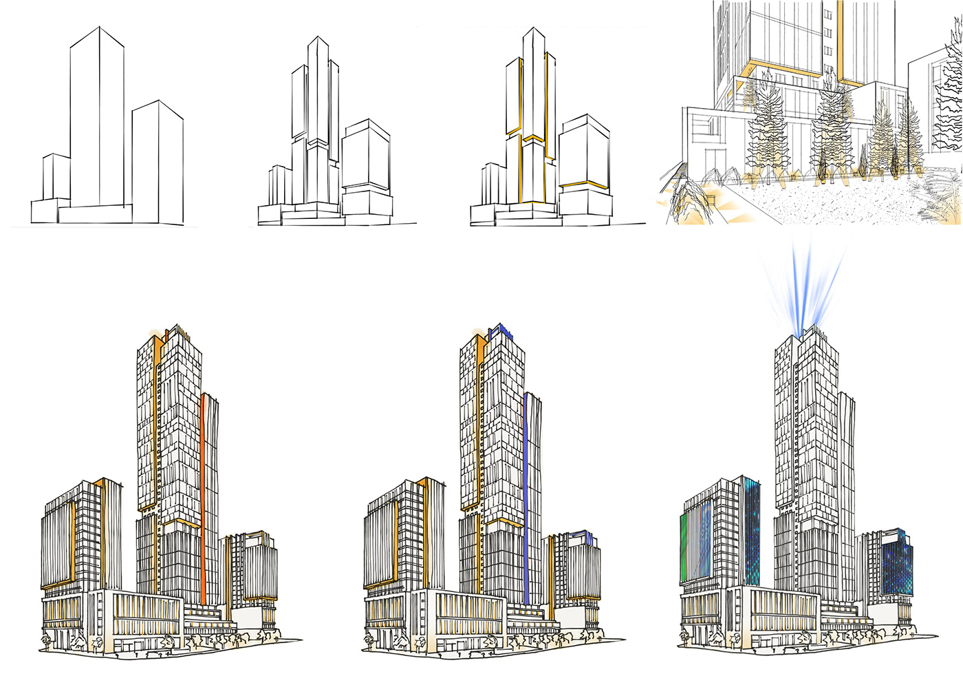 architecture commercial design High-rise Building hotel mixed use offices residential