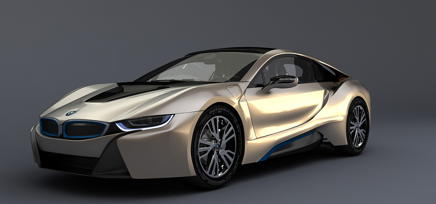 I8 3D electric coupe car futuristic future tribute model Interior