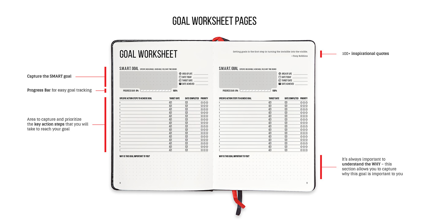 planner daily planner Diary notebook goal setter motivational planner