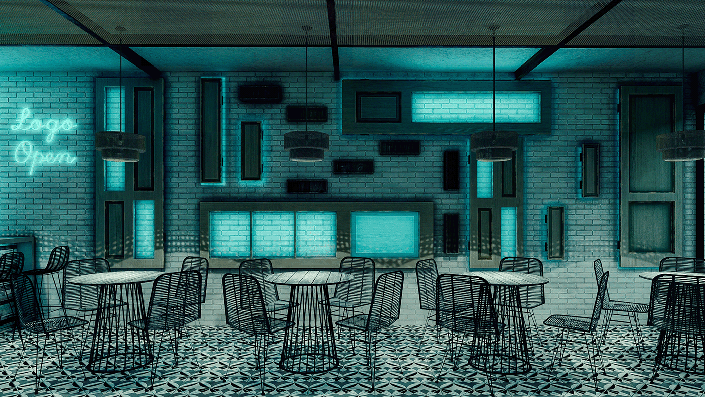 CGI architecture visualization Render interior design  archviz industrial design  rustic бар cocktail