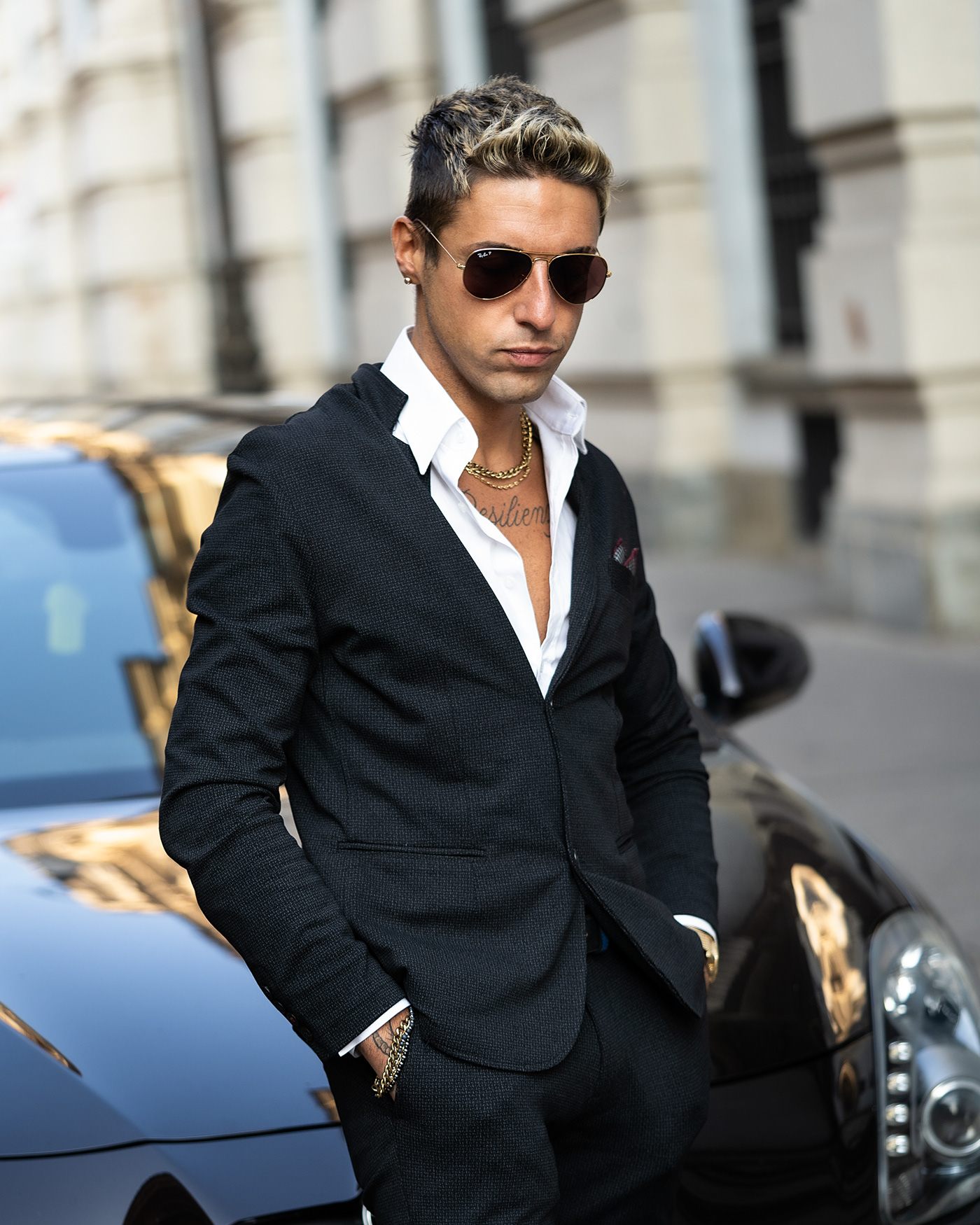 business car city editorial Fashion  luxury man portrait shooting torino