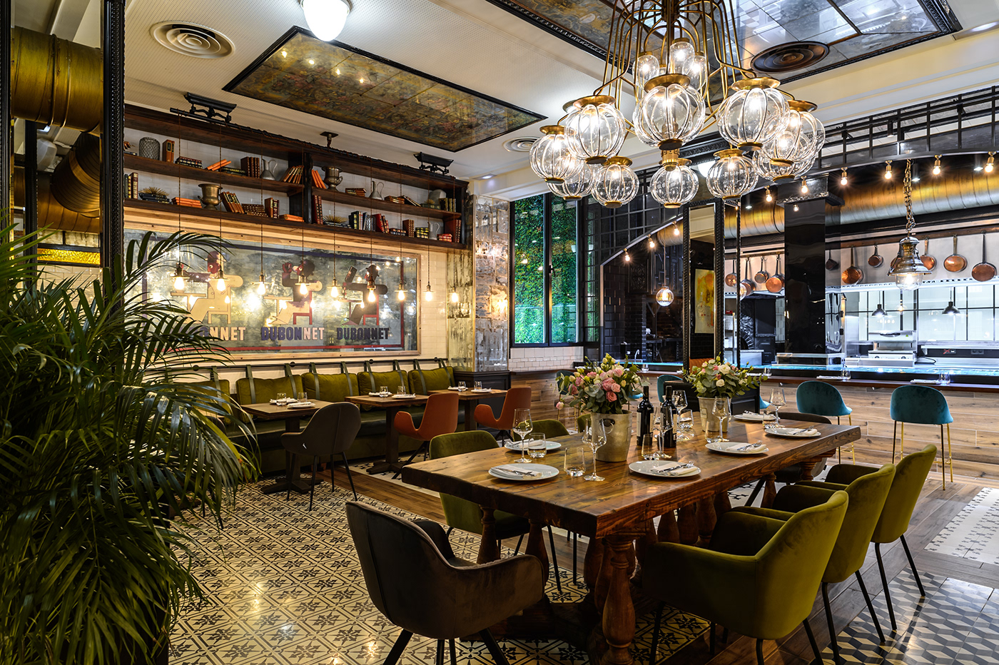 art nouveau bar boho cafe design Interior interior design  modern restaurant vintage