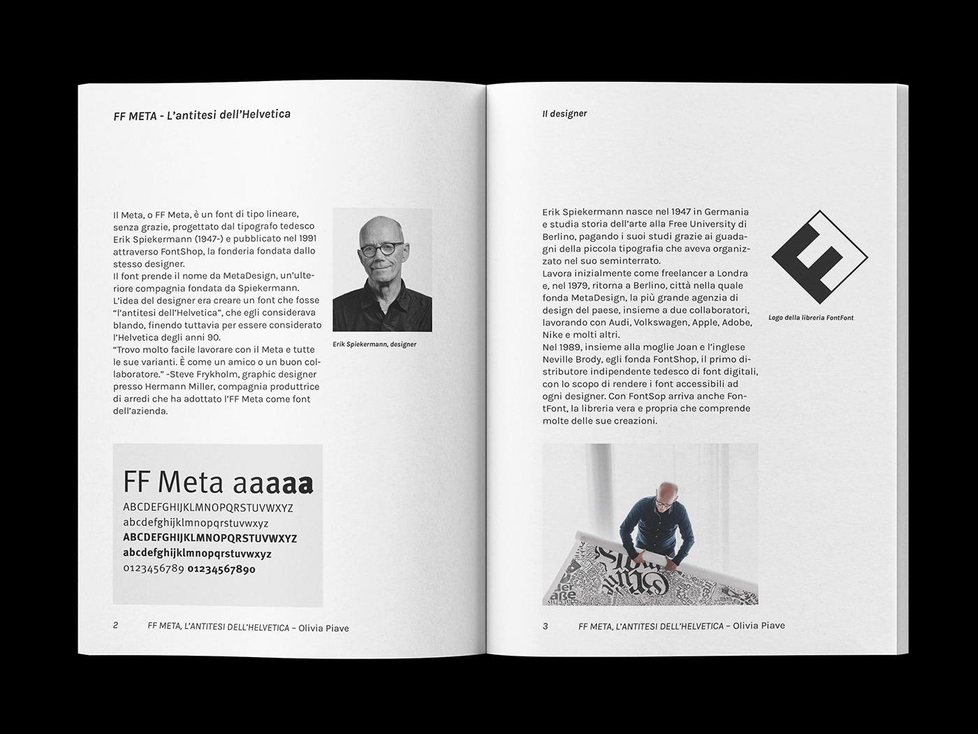 book editorial editorial design  erik spiekermann ff meta font font designer Layout print typography  