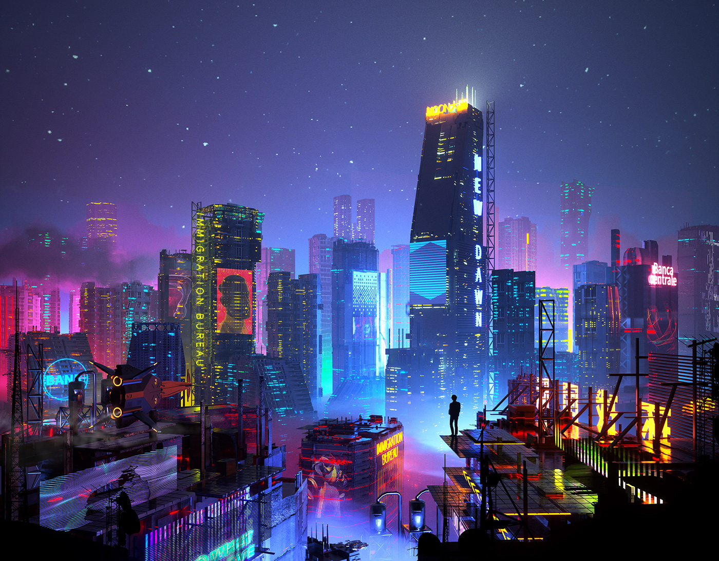 3D building cinema 4d concept Cyberpunk future octane sci-fi Scifi visual