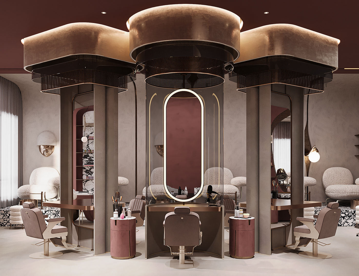 beauty beauty salon salon identity visual interior design  architecture modern 3D Spa