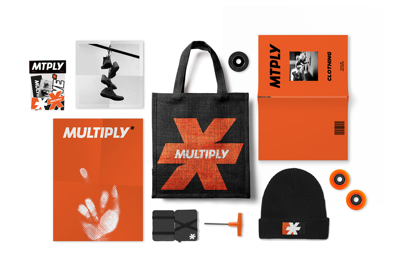 balaclava studio multiply branding  graphic design skate streetwear Clothing orange