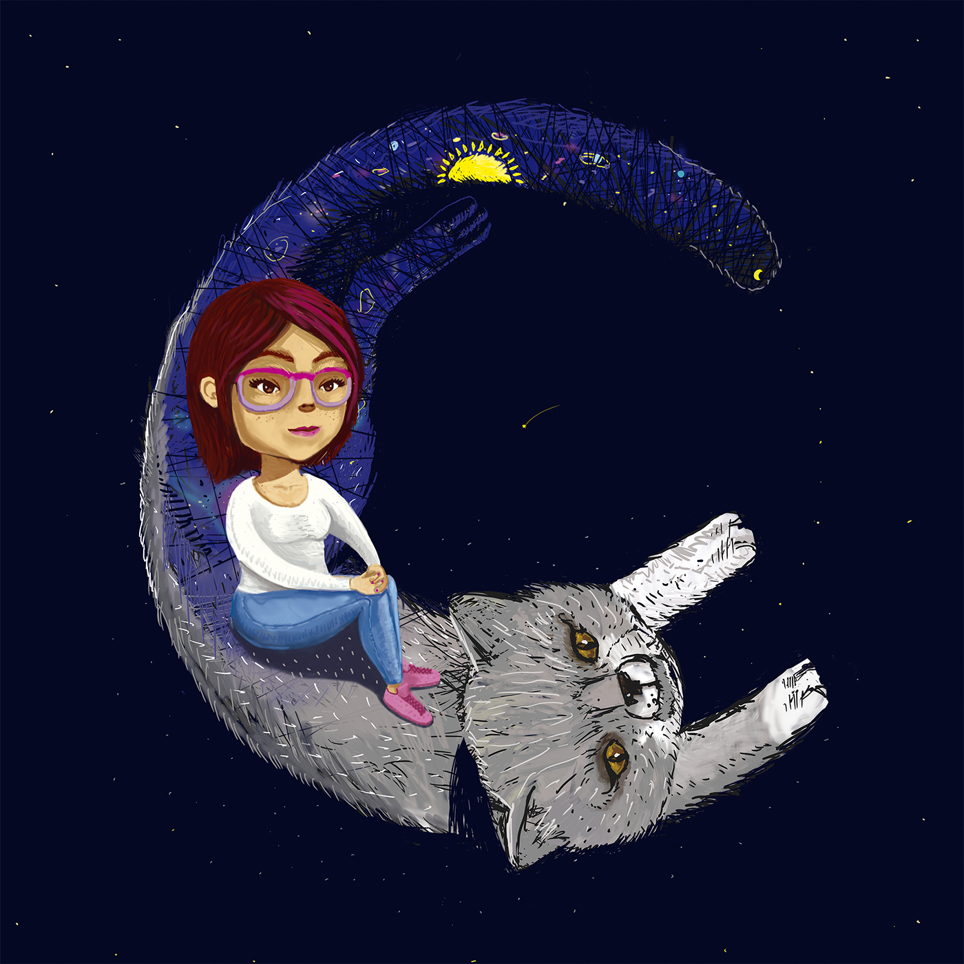 Cat Love Magic   moon Pet stars universe