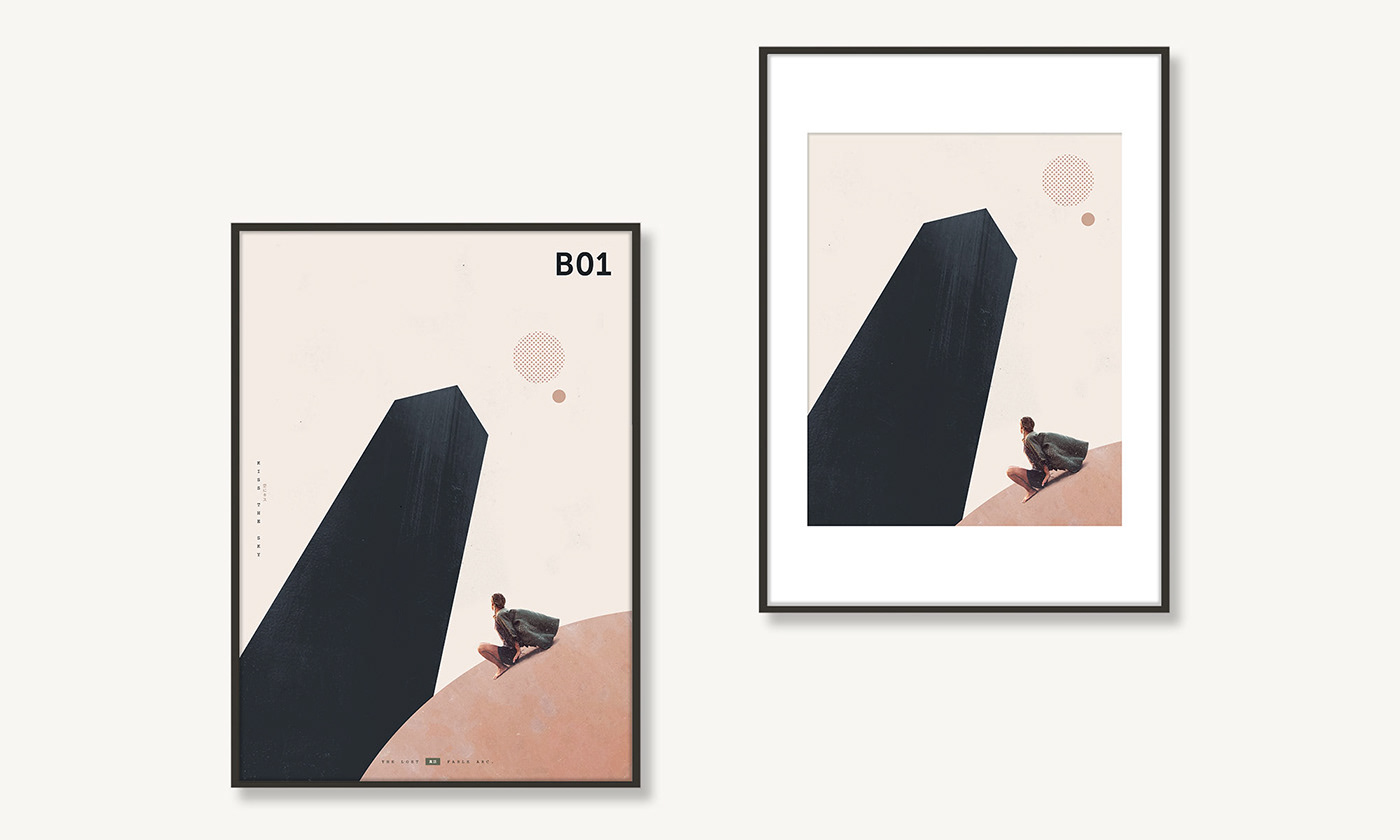 Kunstduck art print collage art minimal modern Digital Art  surreal minimalistic Interior poster