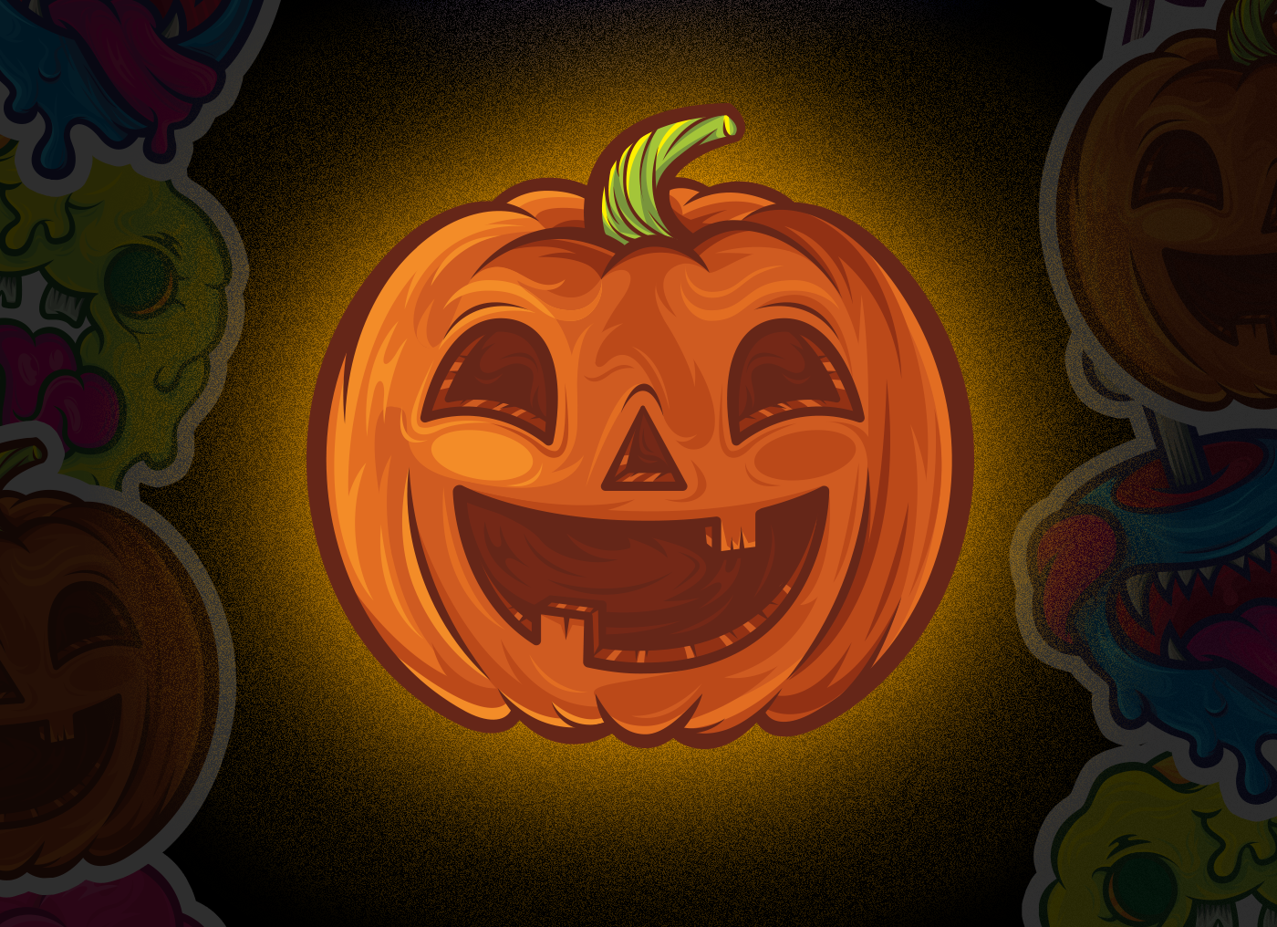 Halloween pumpkin Trick or Treats sweets & treats lollipop donut Jack'olantern stickers halloween stickers junk food