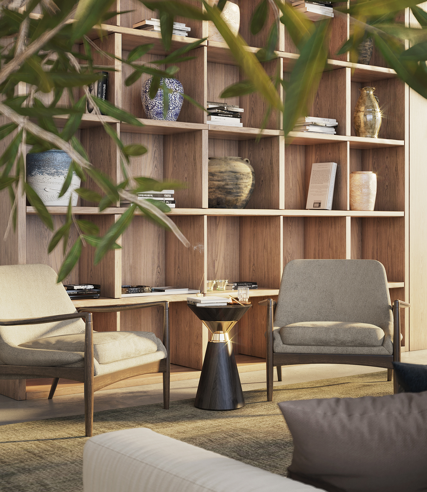 3dsmax architecture chinese CoronaRender  design Interior livingroom Render sea tea