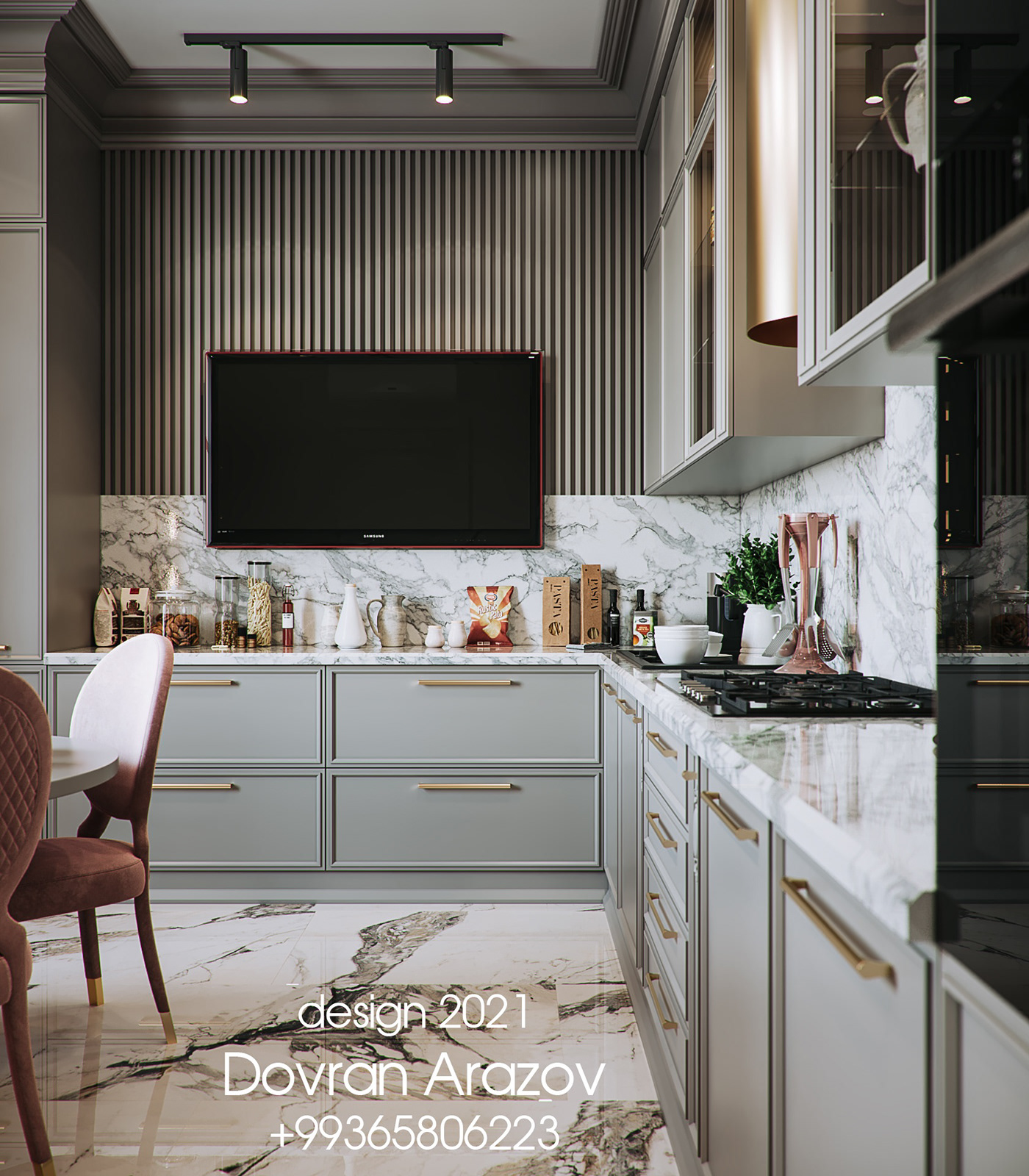 design grey Interior interior design  kitchen kitchen design kitchen grey neoclassic
