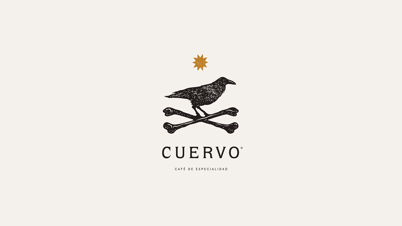 raven Coffee shop store identity logo cuervo roasters