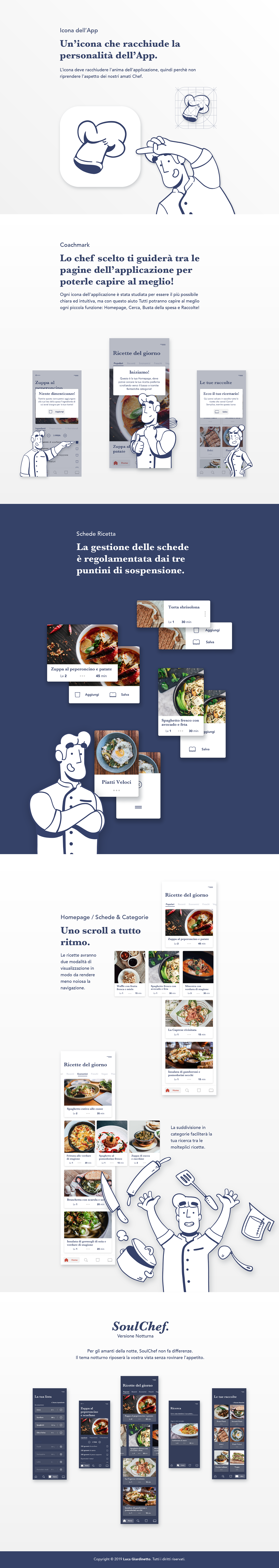 cook app design Food  presentation Night mood ILLUSTRATION  characters animation Project soul chef App Food