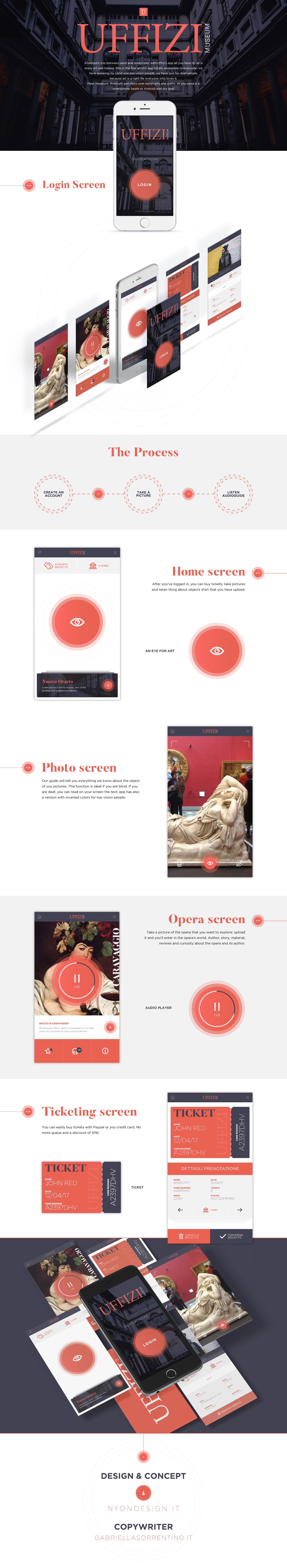app UI/UX mobile museum uffizi concept Interface