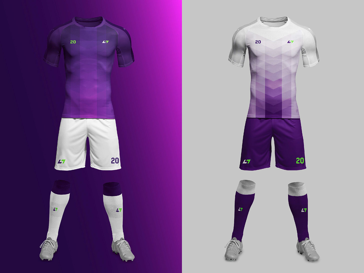 branding  football Icon identity logo minimalist modern purple sports soccer