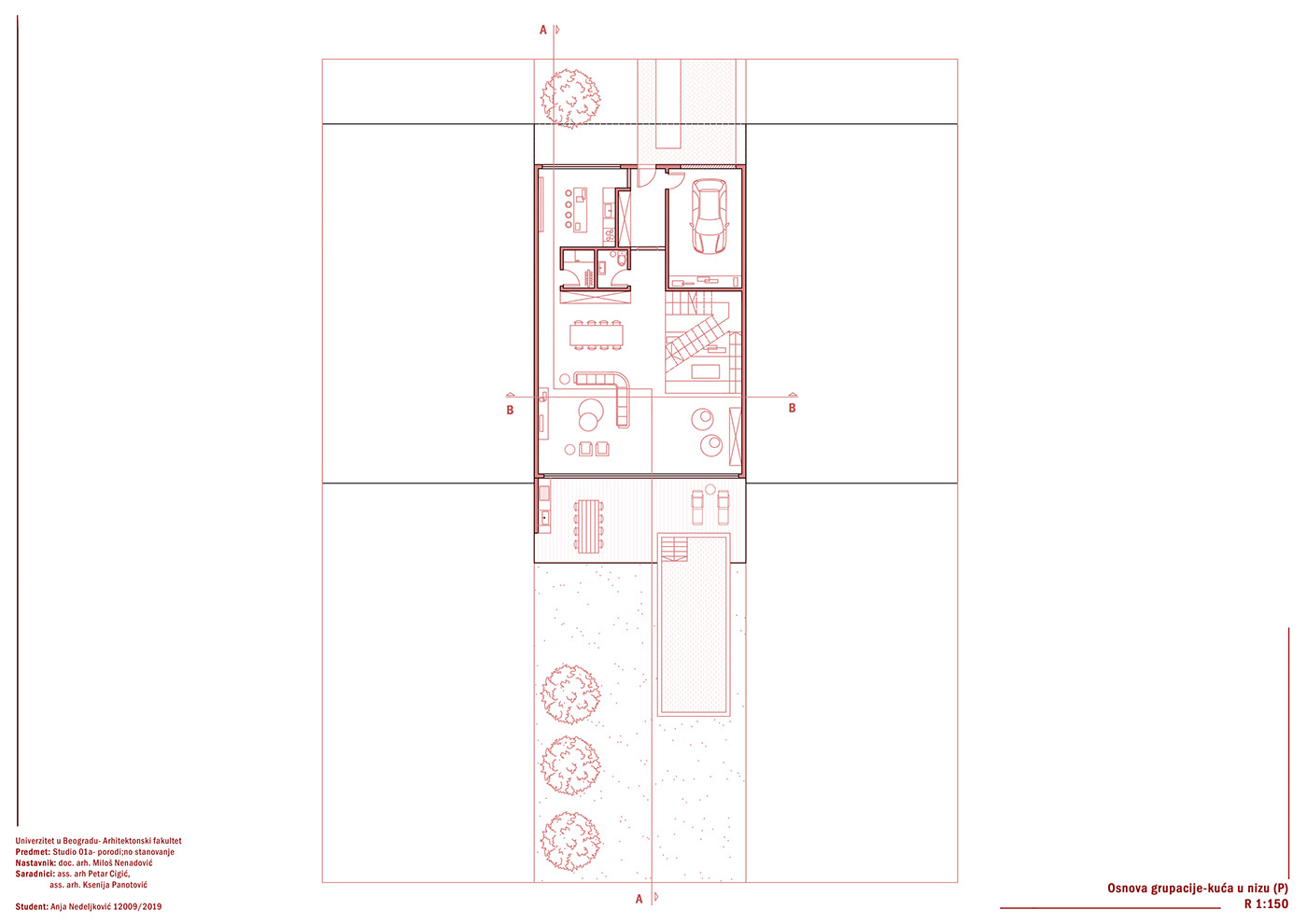 Ambient architecture AutoCAD construction Drawing  family haouse ILLUSTRATION  pink sketch