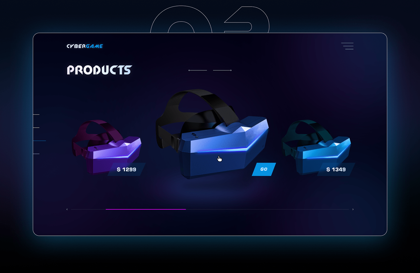 dark e-commerce purple UI ux Virtual reality Website vr cyber game