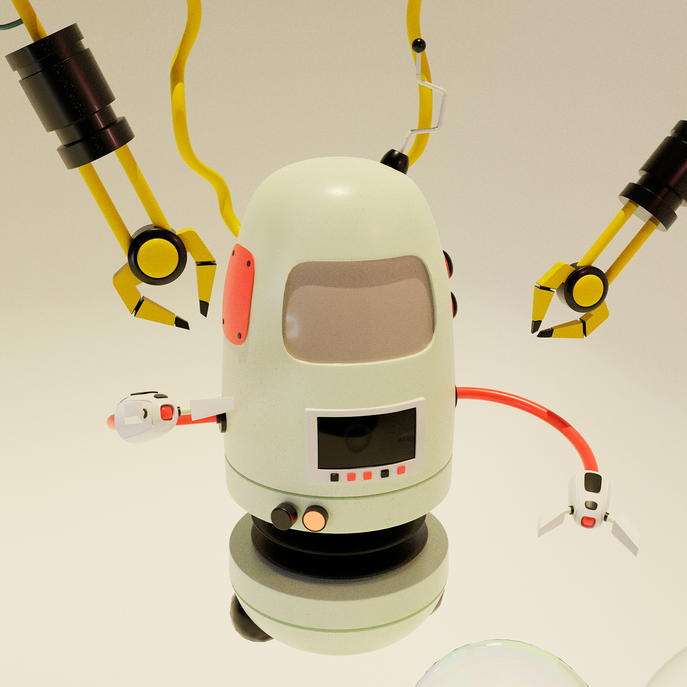 3D 3d art 3d modeling blender blender3d Character design  cycles Digital Art  Low Poly robot