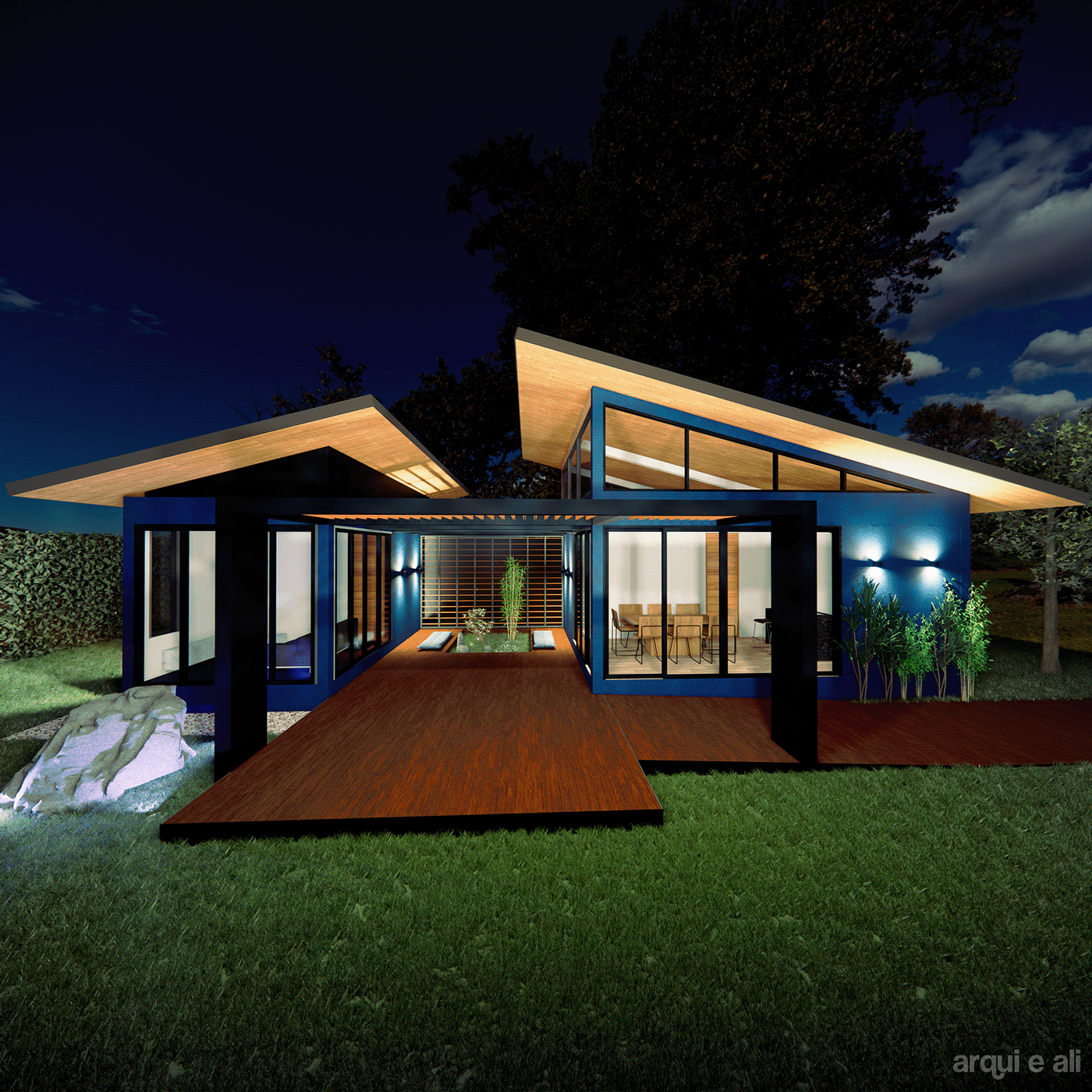 3D architecture archviz ARQUITETURA exterior house modern Render visualization