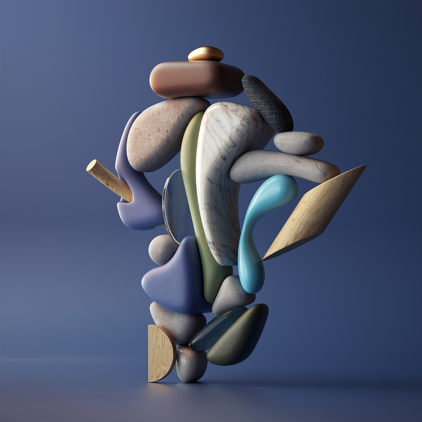 3D abstract art compositions curves Forms inspirations modern sculptures shapes