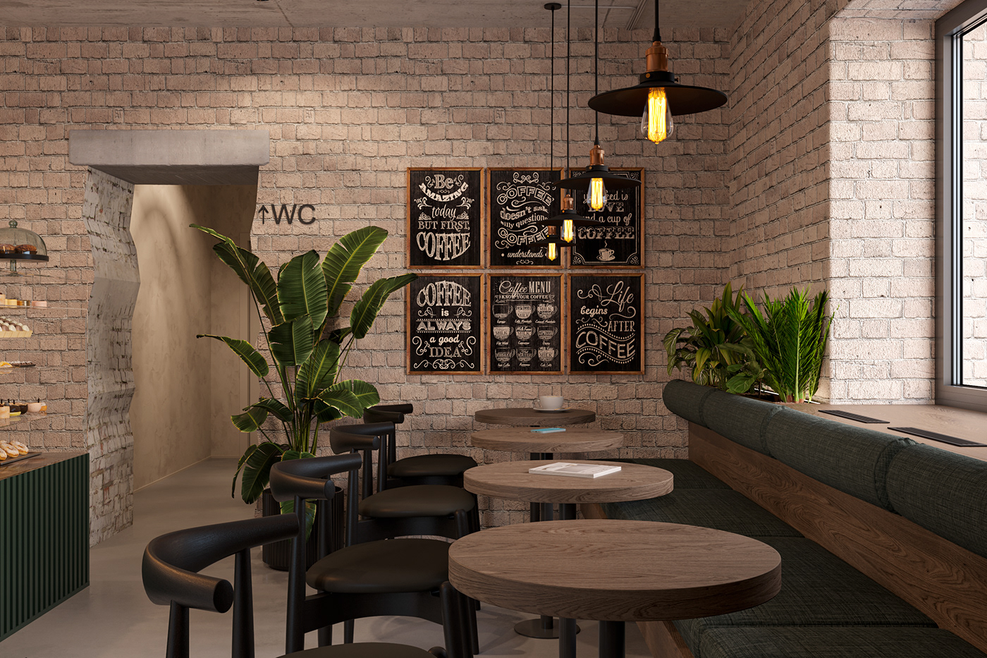 design coffee shop coffe cafe interior design  Interior Render CafeCoffeeDay coffebar publicplace
