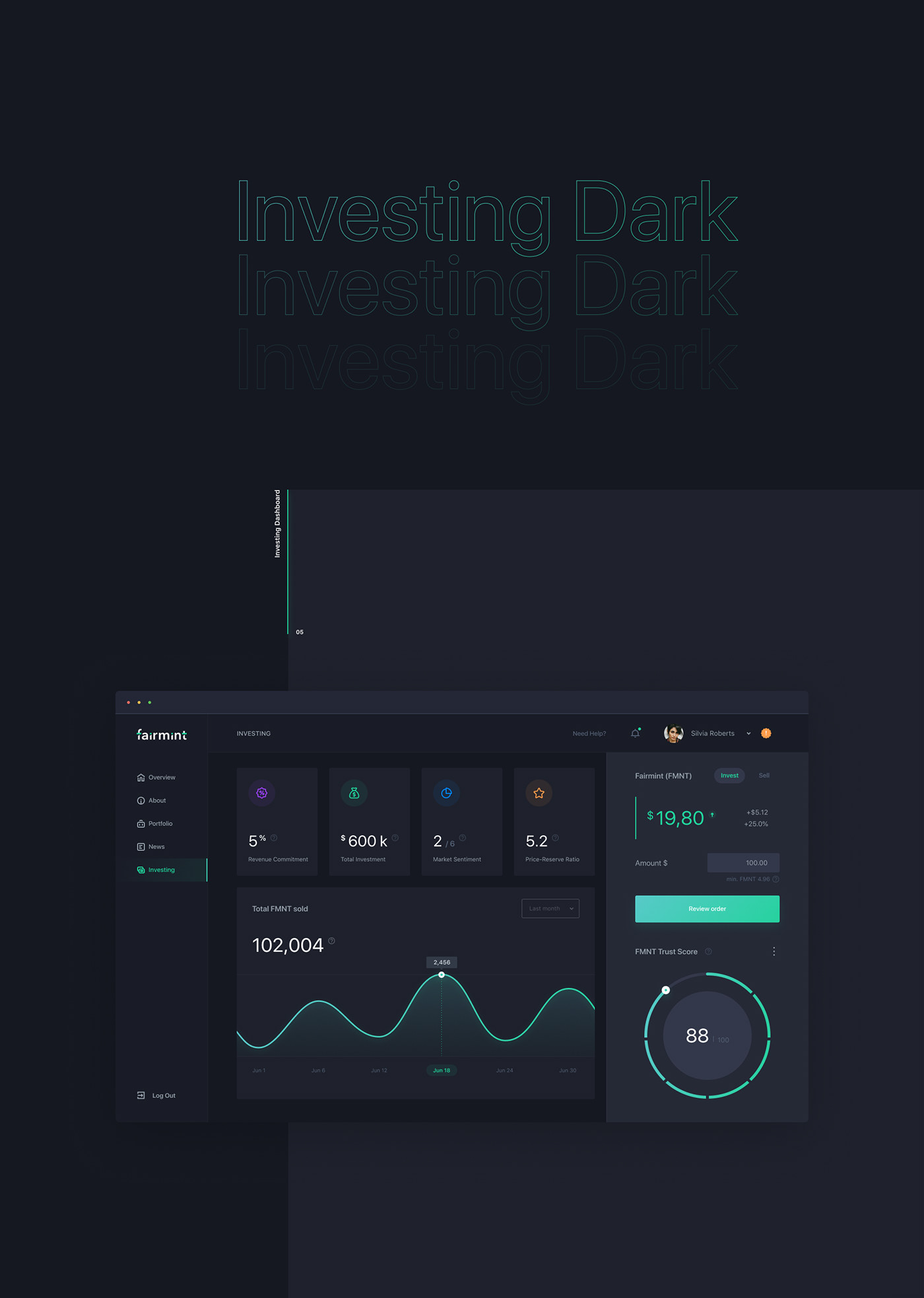 dashboard ux UI ux/ui investing invest finance product Platform Shares