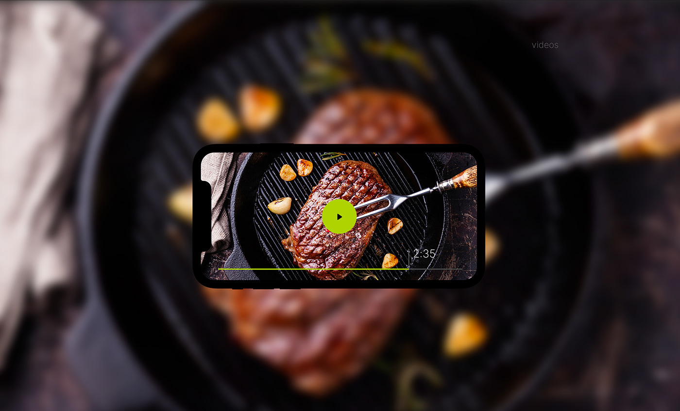 Website UI ux Food  meat green dark Responsive clear mobile