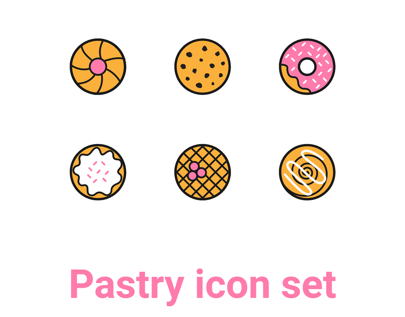 Adobe XD cookie donut Icon icon set icons pastry Sweets UI Web