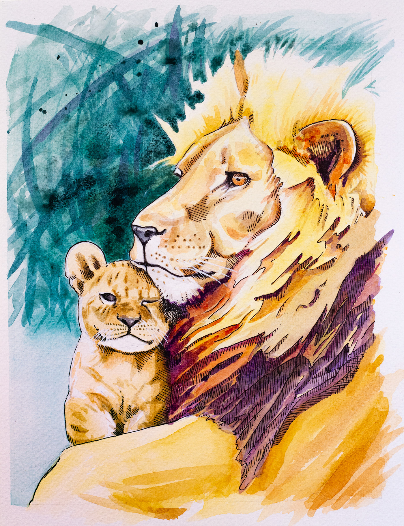 watercolor pets dogs cats commission