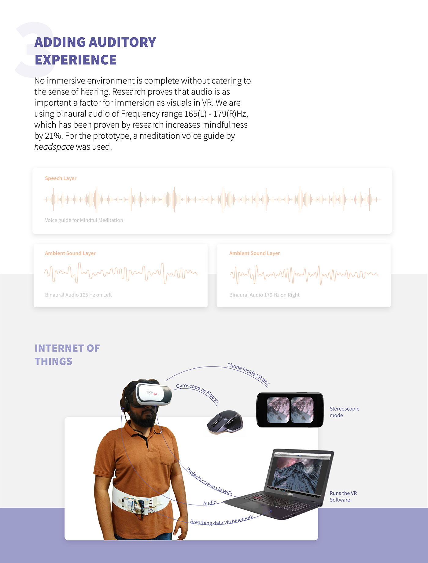 Virtual reality vr meditation mindfulness indian Binaural Audio product design  Arduino Internet of Things adobeawards