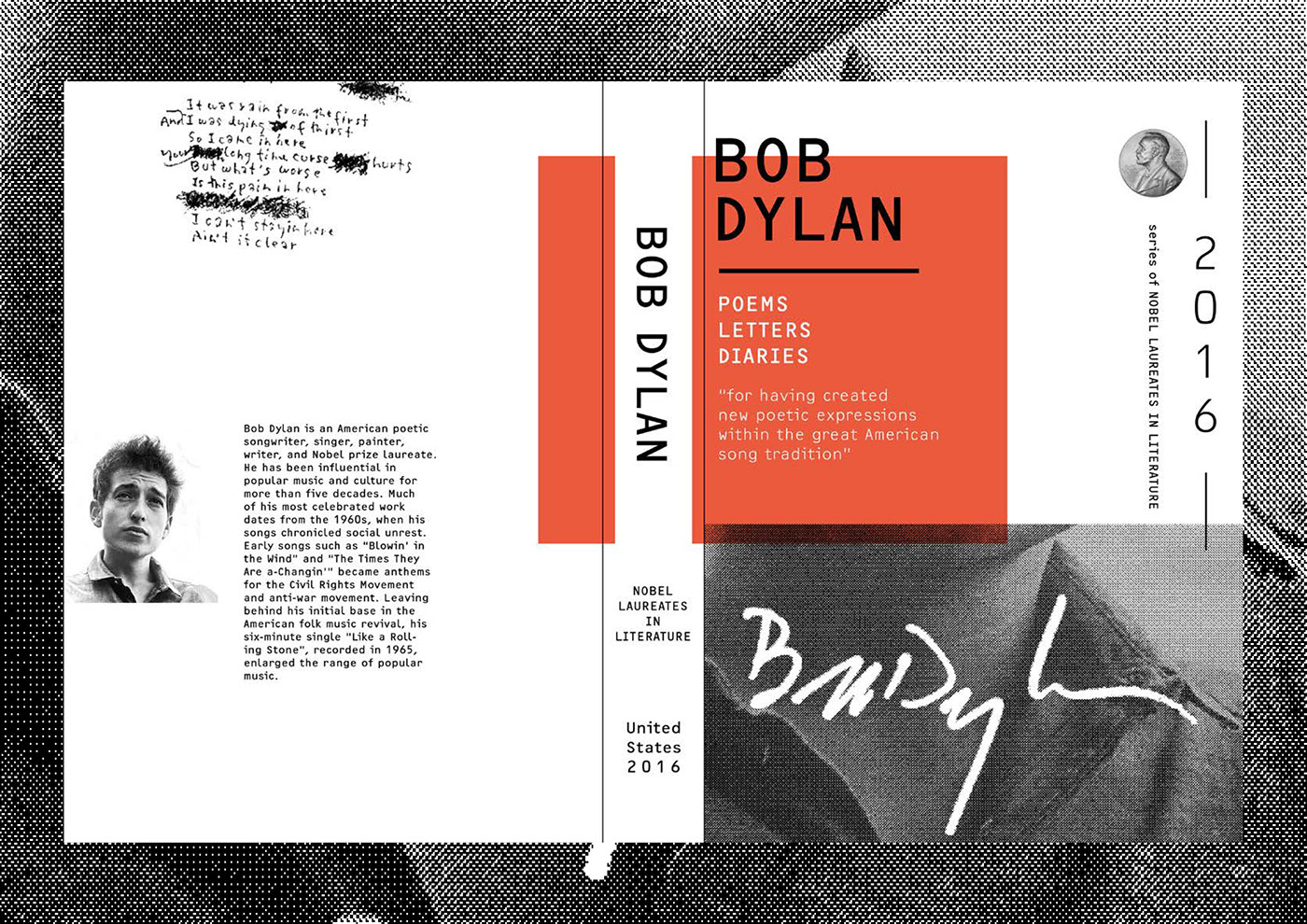 cover book book cover typography   bob dylan Patrick Modiano josé saramago nobel laureates literature