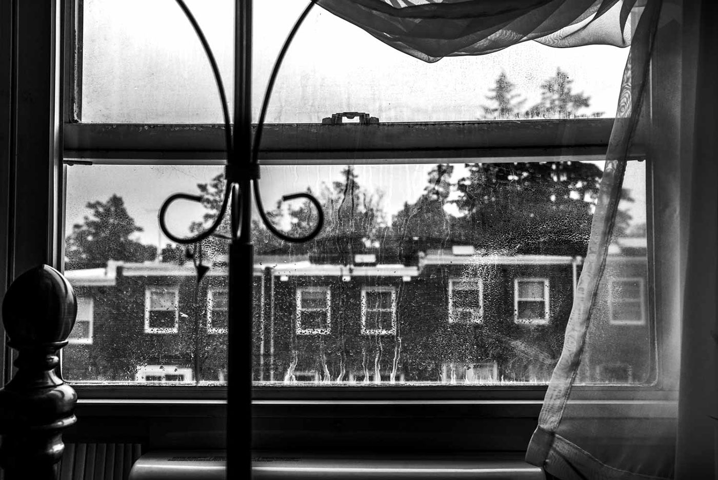 philadelphia Pennsylvania PA Window curtains Love distortion rain