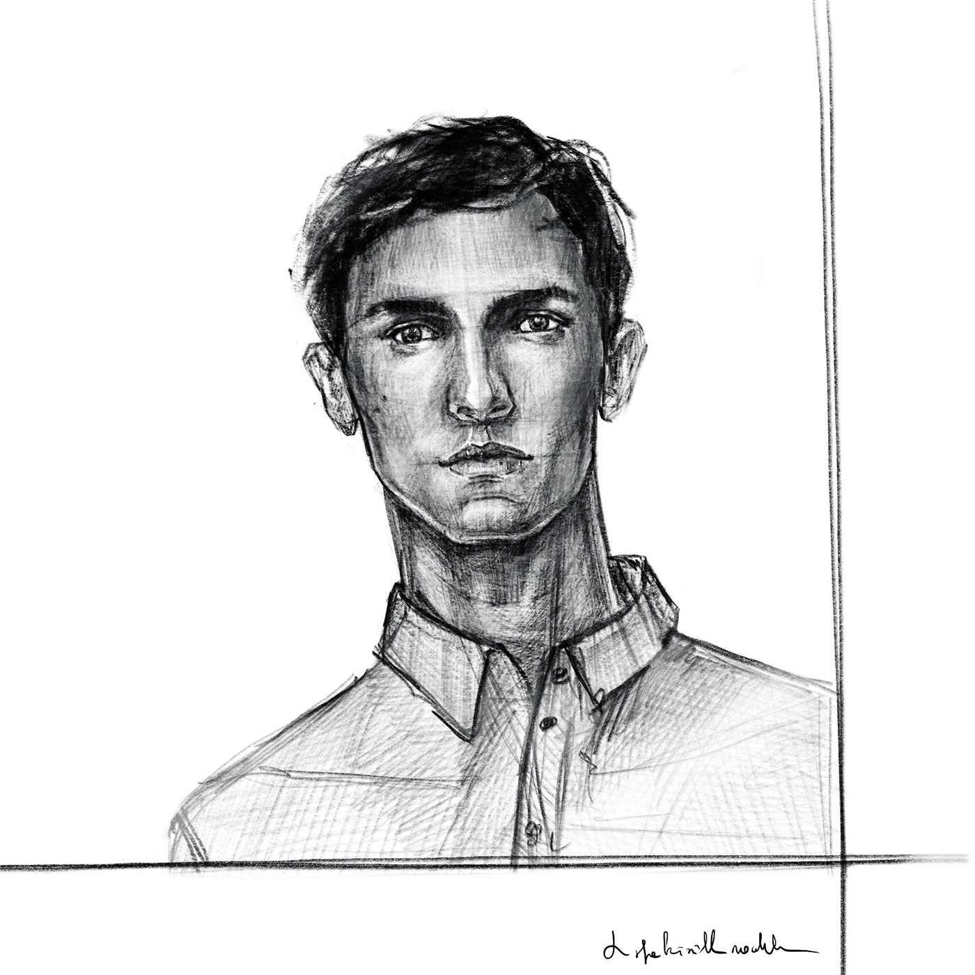 ipadpro applepencil male portrait pancil AdobeSketch