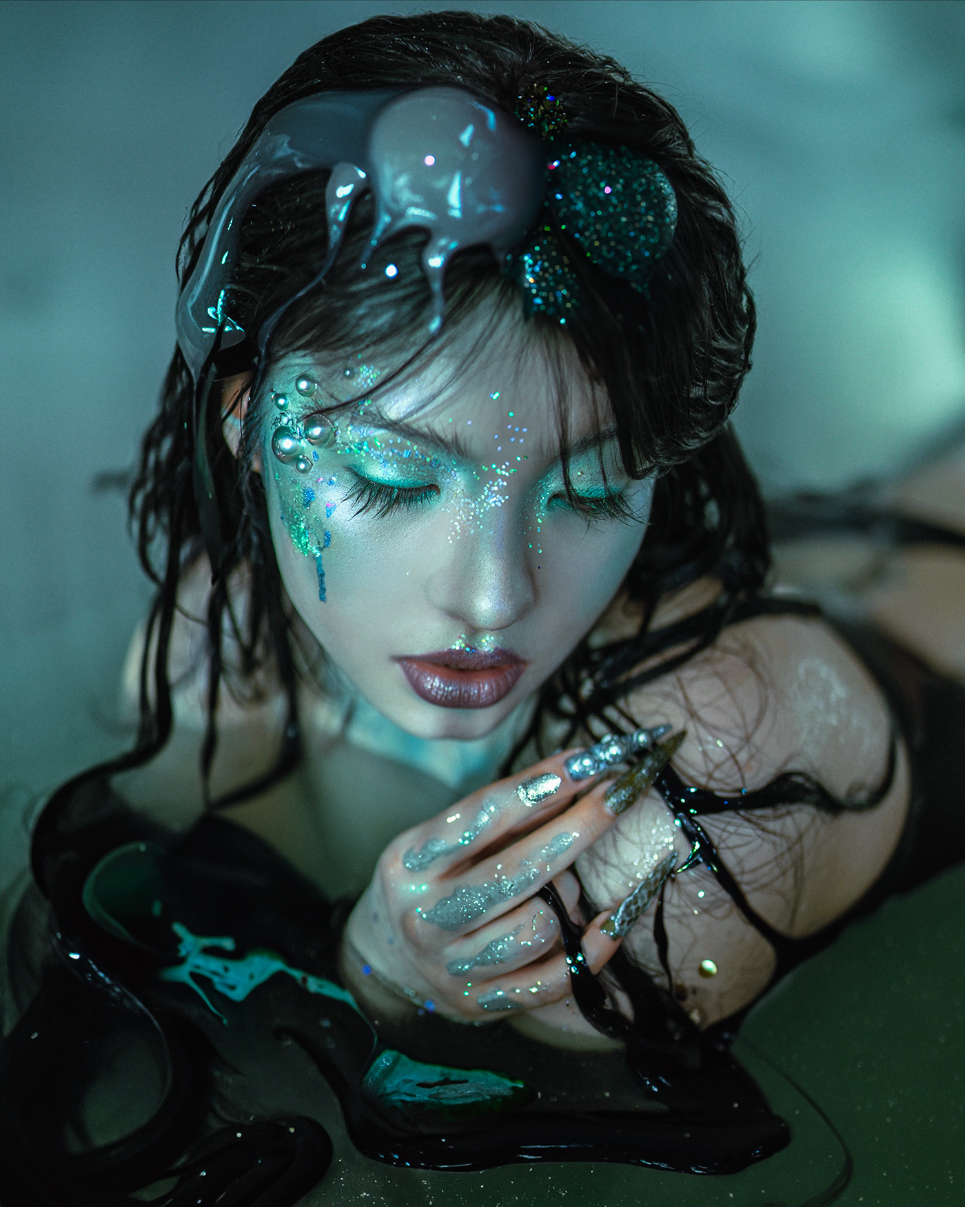 art artwork slime Grime beauty Photography  photoshoot editorial underwater sea