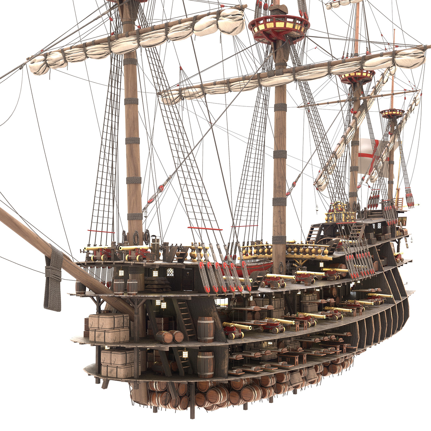 ship watercraft yacht boat galleon pirate ILLUSTRATION  Digital Art  artwork concept art