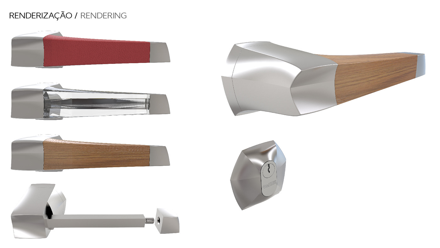 Door handle wood maçaneta design de produto product design  Prototipagem Prototyping