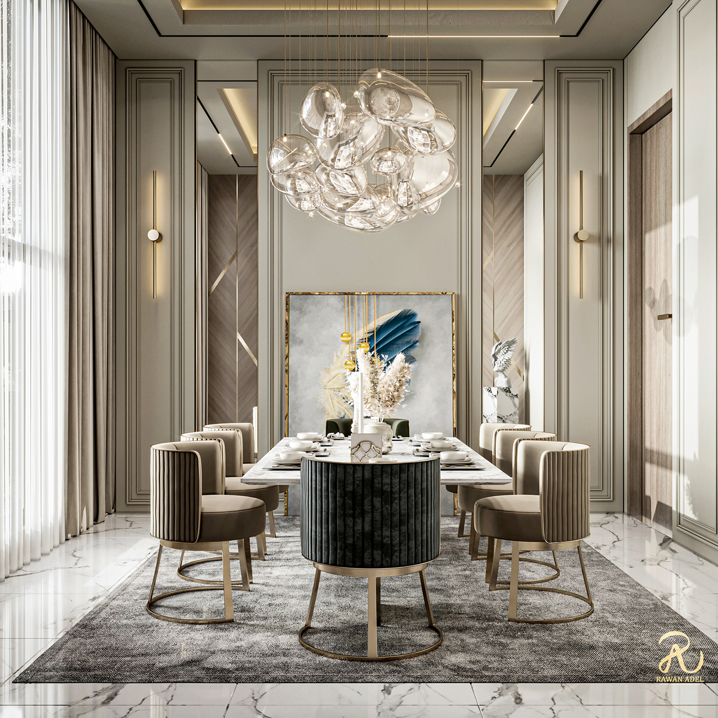 dining room interior design  Render architecture visualization modern 3ds max corona archviz 3D