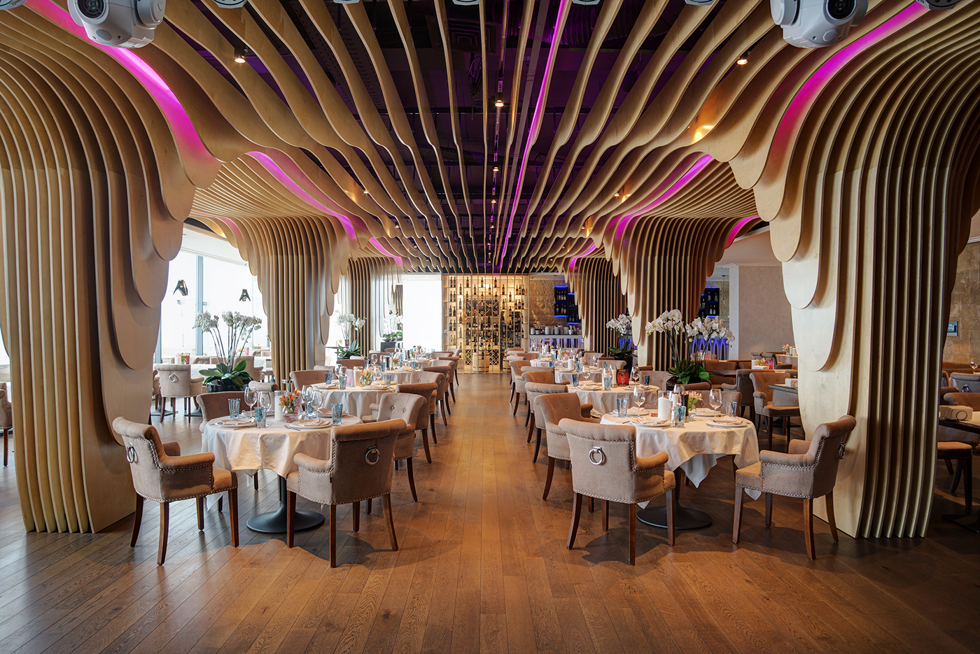 restaurantdesign restaurantawards Beachrestaurant seaview restaurant classics wood woodenceiling ceiling ideas