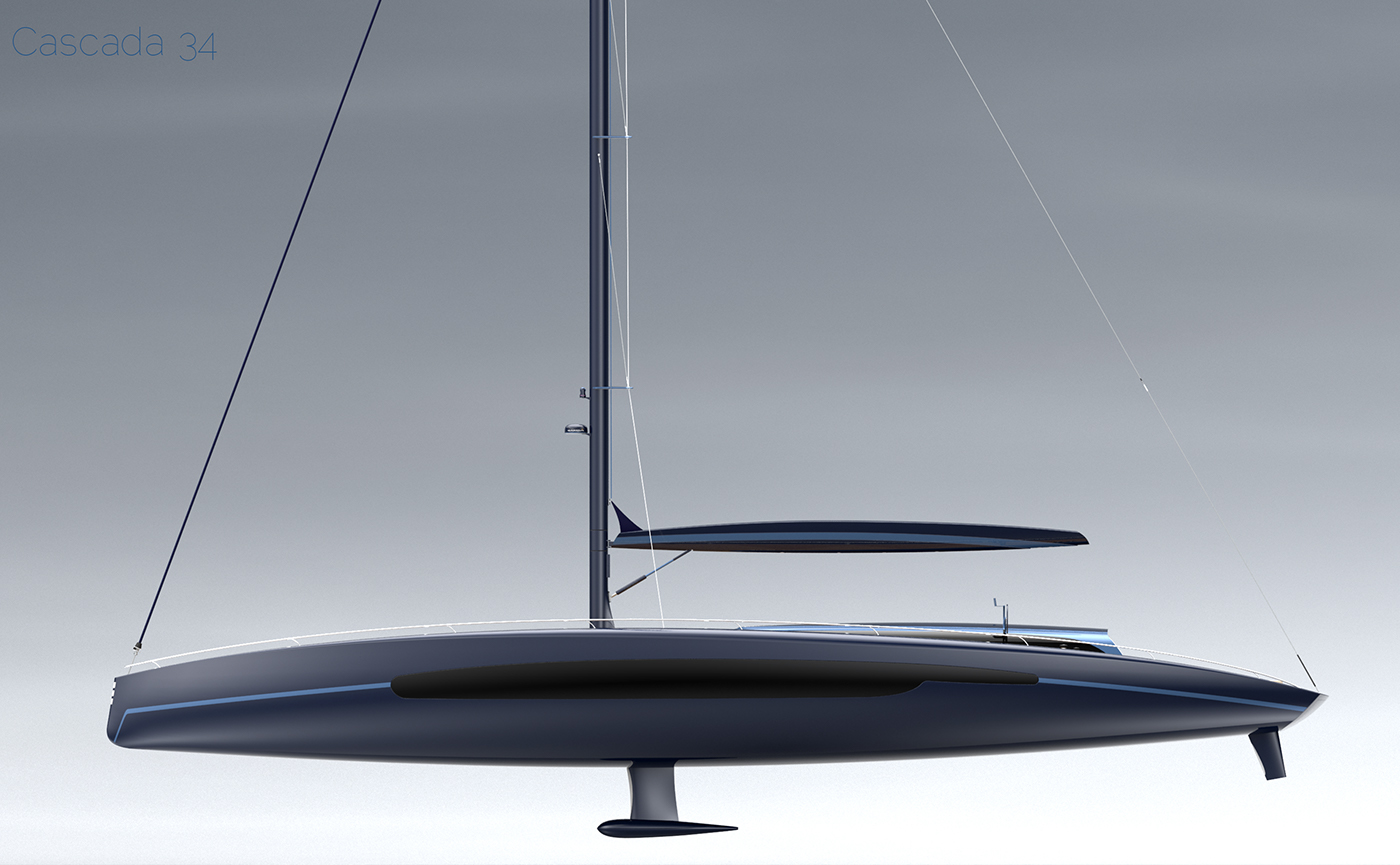 yacht sailing yacht Ocean industrial design  3D design Render 3d modeling CGI visualization