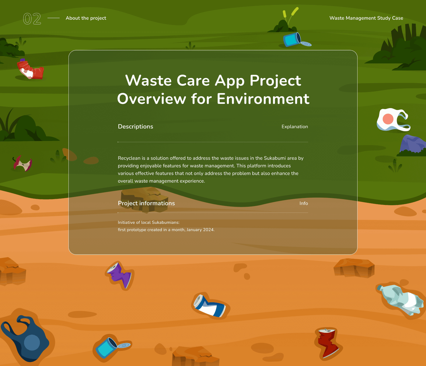 Description of the waste care app project.
