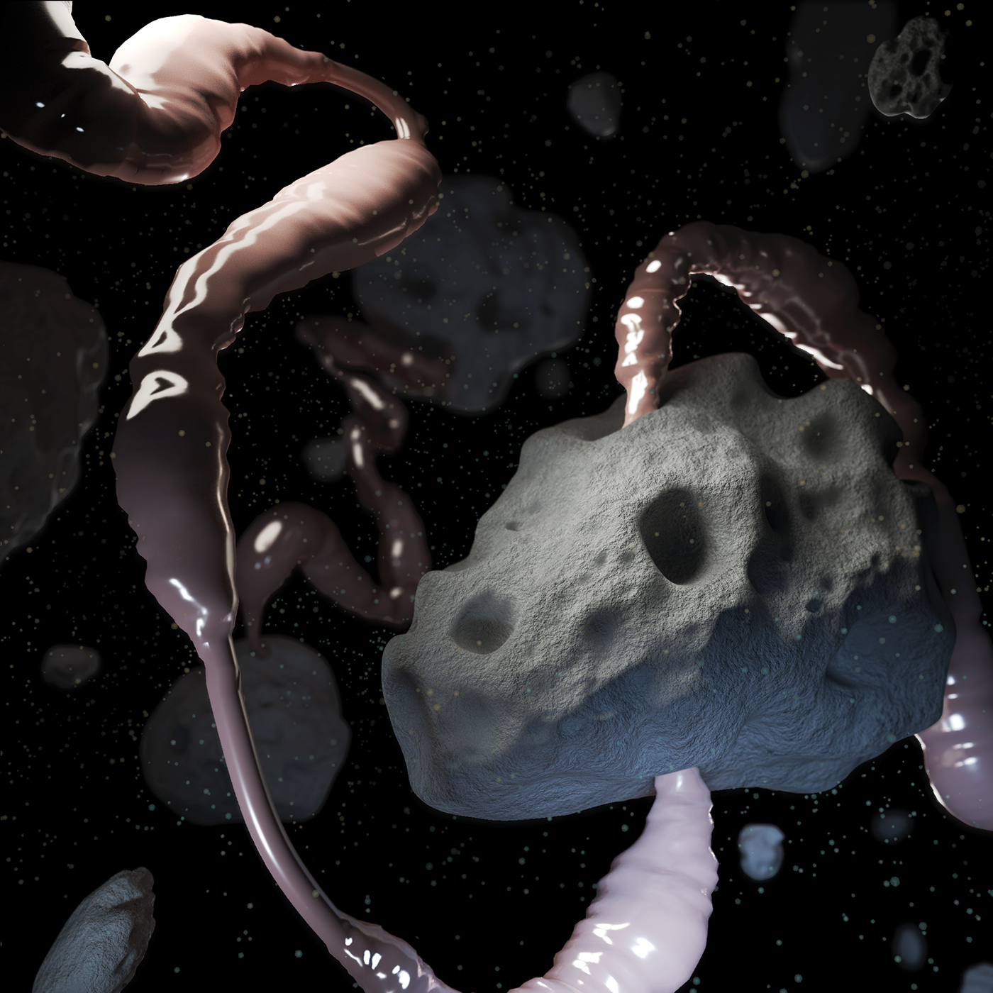 3D CGI Maya Render photoshop meteor Space  galaxy net art vaporwave