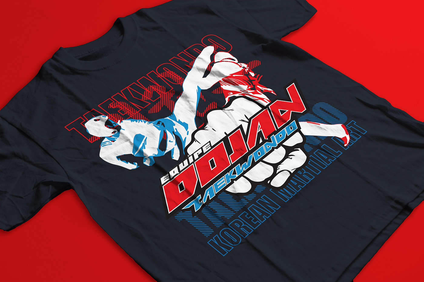 taekwondo shirt print t-shirt dojang Martial Arts T-Shirt Design